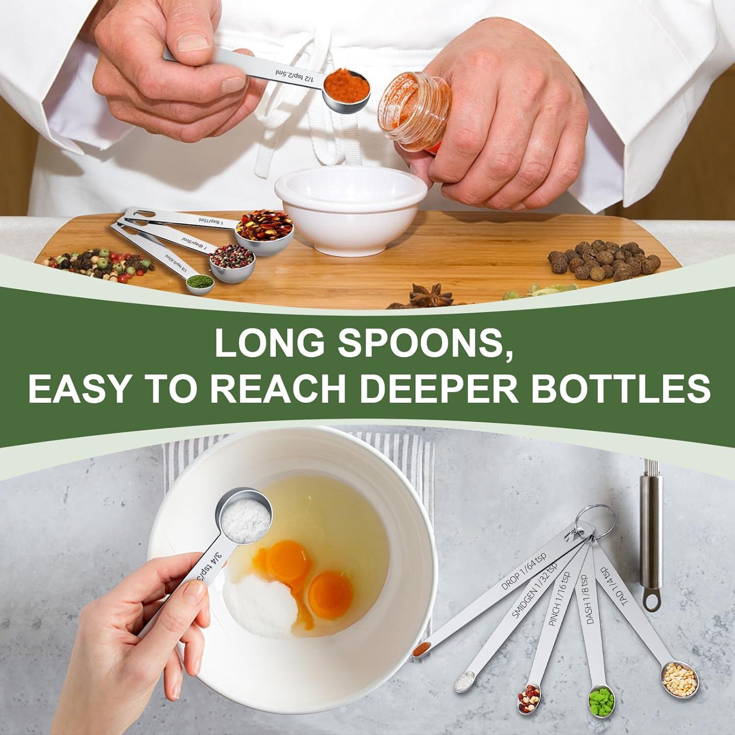 Juego de Tazas y Cucharas Medidoras EWFEN Acero Inoxidable 21 Piezas