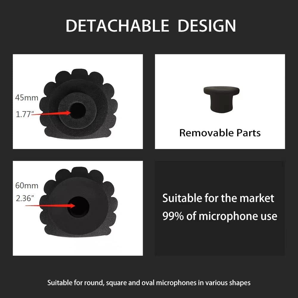 Filtro Antiviento para Micrófono Profesional - Espuma Acústica 4.5-6 cm