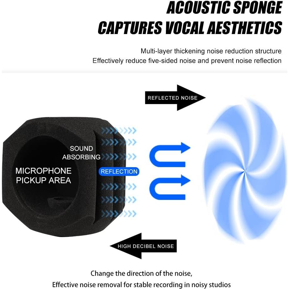 Filtro Antiviento para Micrófono Profesional - Espuma Acústica 4.5-6 cm