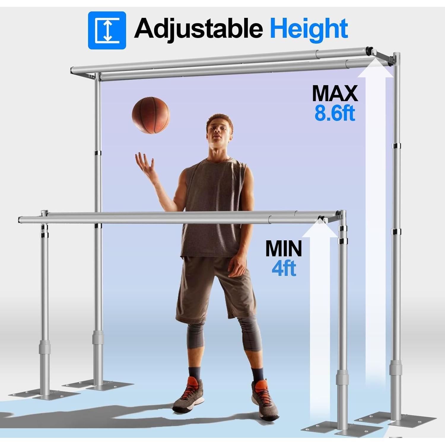 Soporte de Fondo Ajustable GLOSHOOTING 2.6m x 3.0m Plata