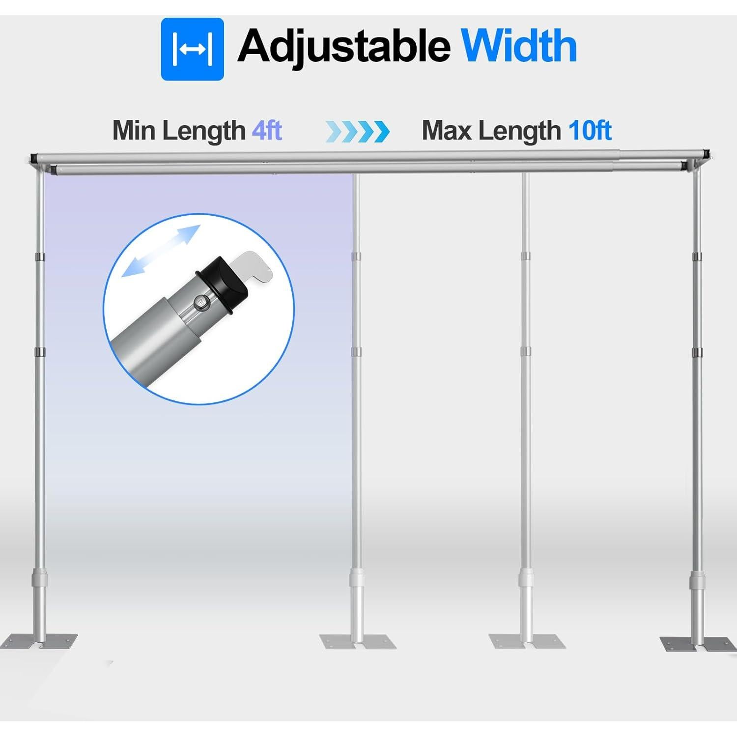 Soporte de Fondo Ajustable GLOSHOOTING 2.6m x 3.0m Plata