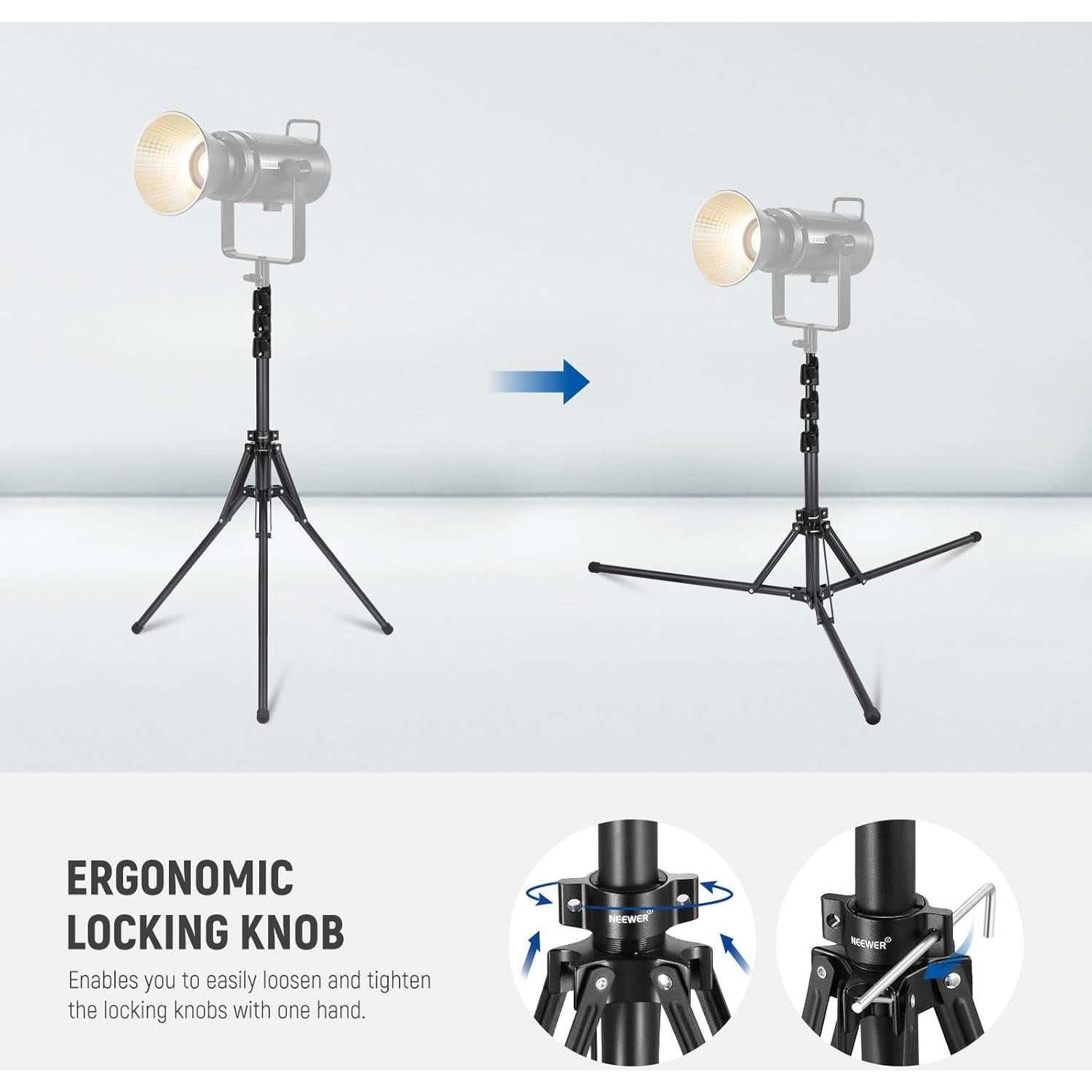 Luz de Video LED Bi Color NEEWER 100W con Trípode 178cm