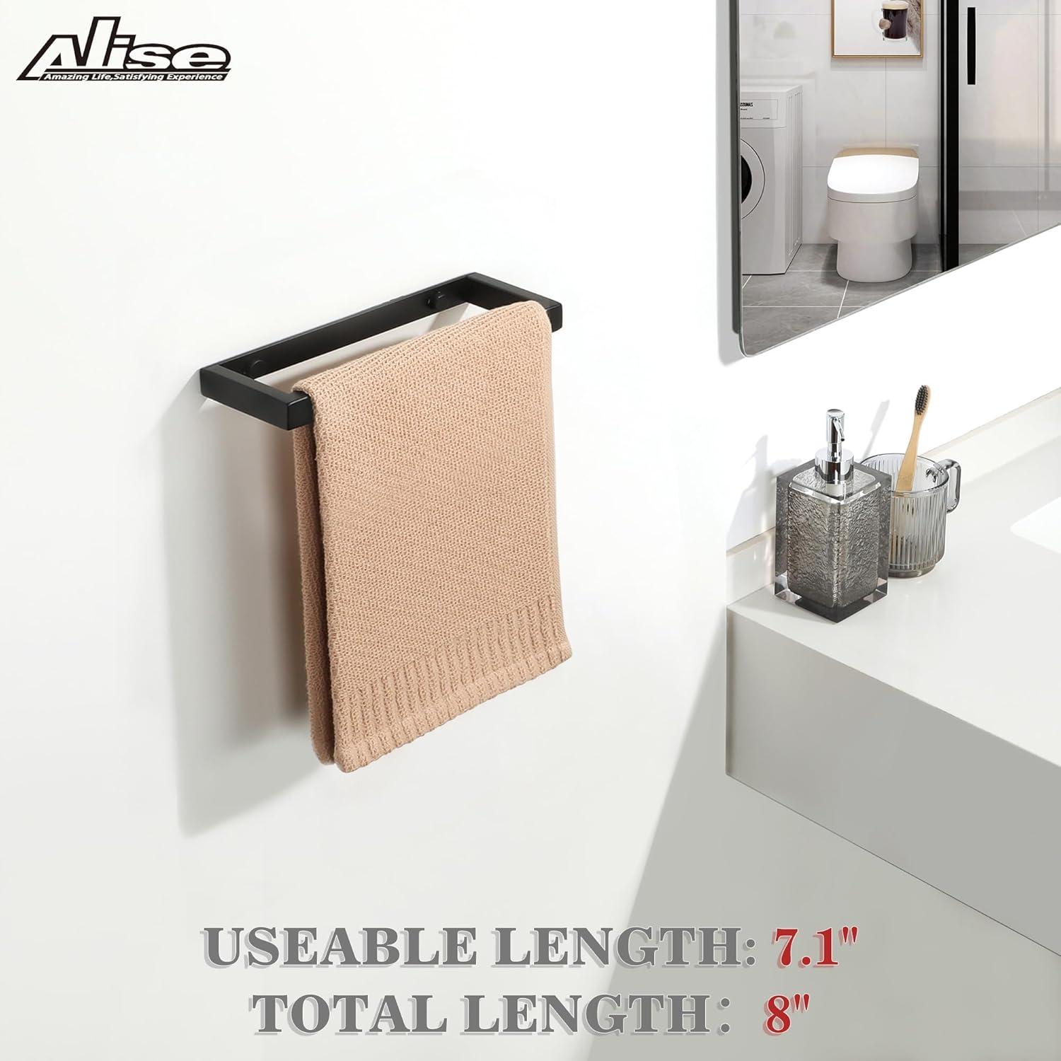 Barra de Toalla Alise GJF020-B Acero Inoxidable Negro 20 cm