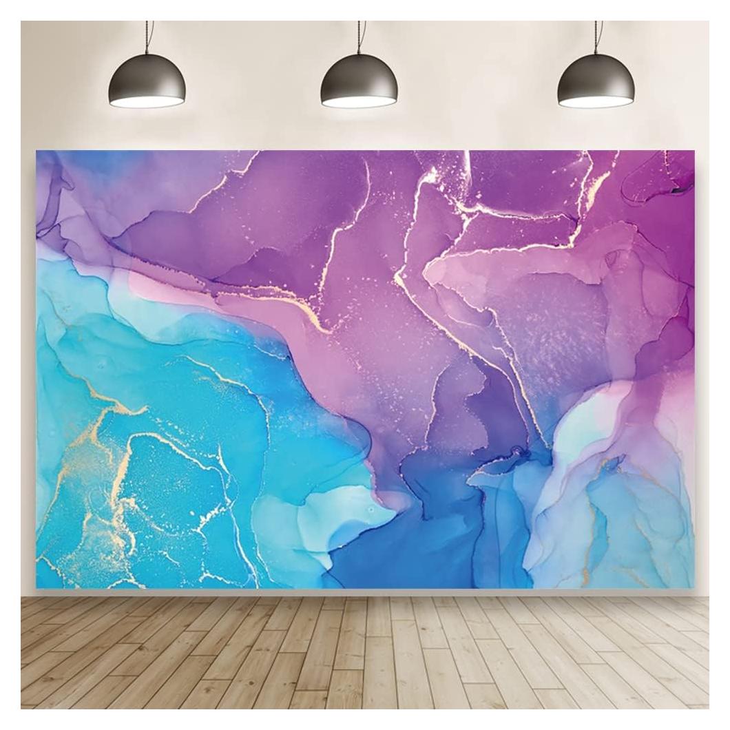 Fondo de Fotografía Vinilo Laeacco 3x2.5m Textura Mármol Azul