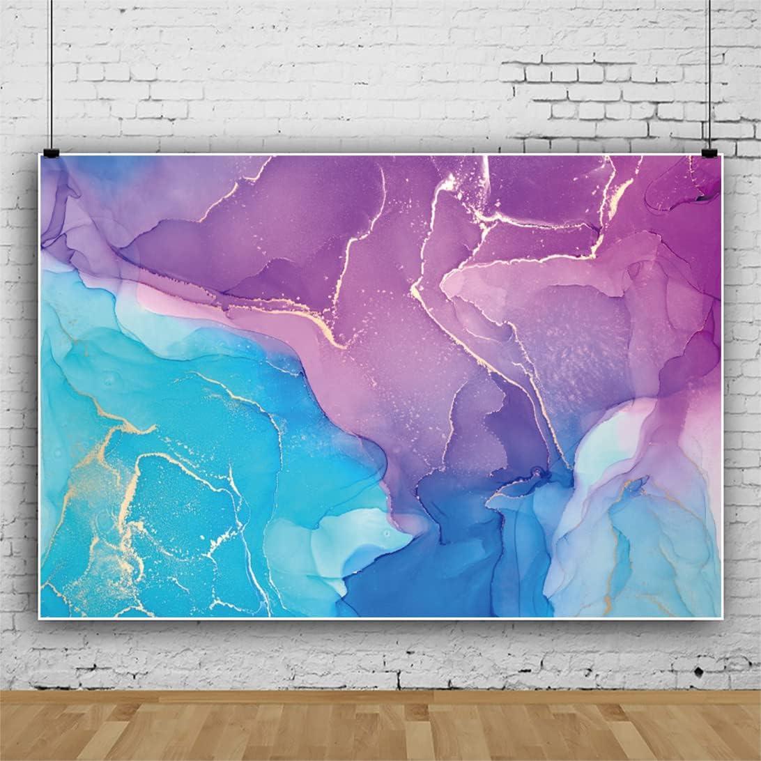 Fondo de Fotografía Vinilo Laeacco 3x2.5m Textura Mármol Azul