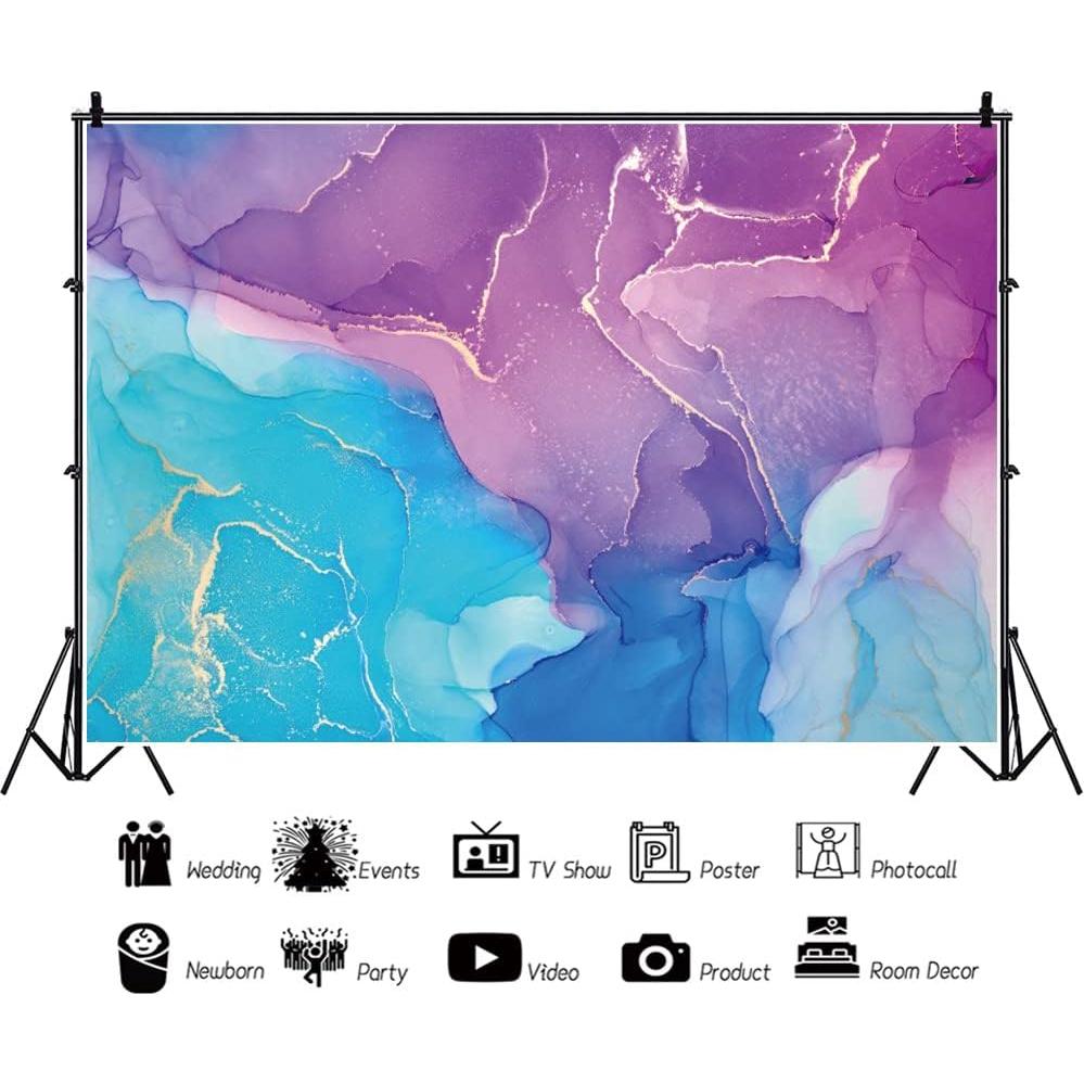 Fondo de Fotografía Vinilo Laeacco 3x2.5m Textura Mármol Azul