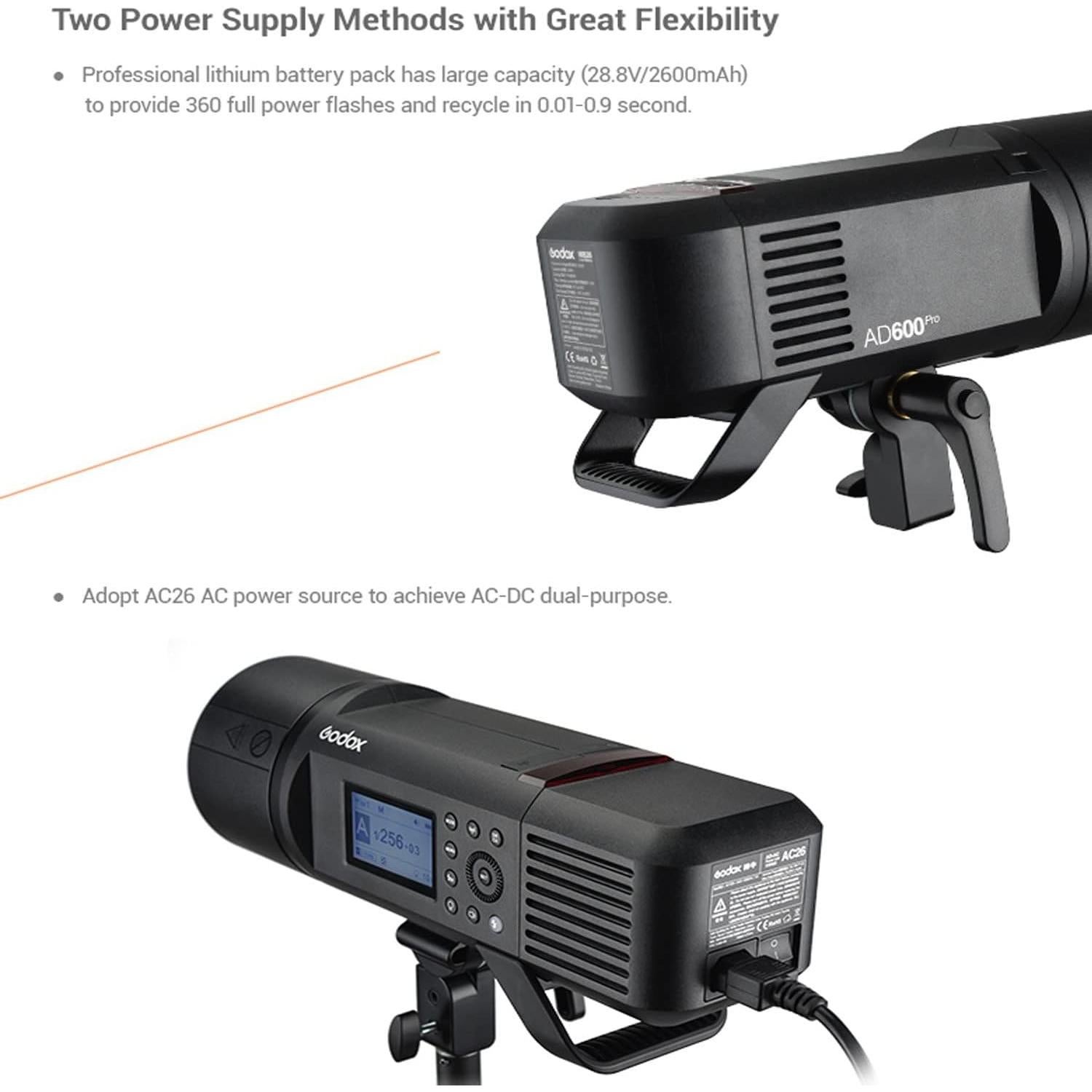 Flash Godox AD600 Pro 600Ws TTL con Softbox 80cm y Reflector