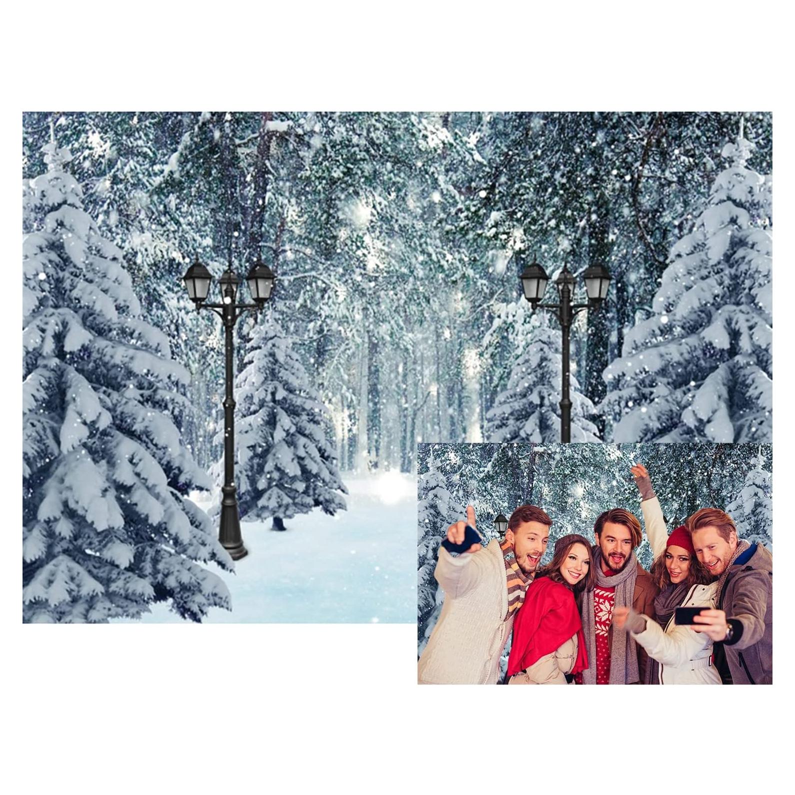 Fondo Fotográfico OERJU 12x10ft Invierno Nieve Decoración