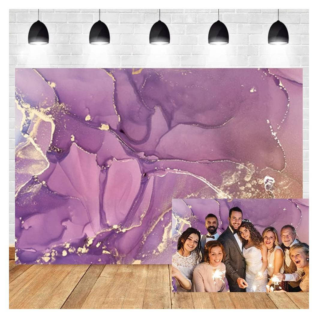 Fondo de Fotografía OERJU 220x150cm Mármol Rosa y Dorado