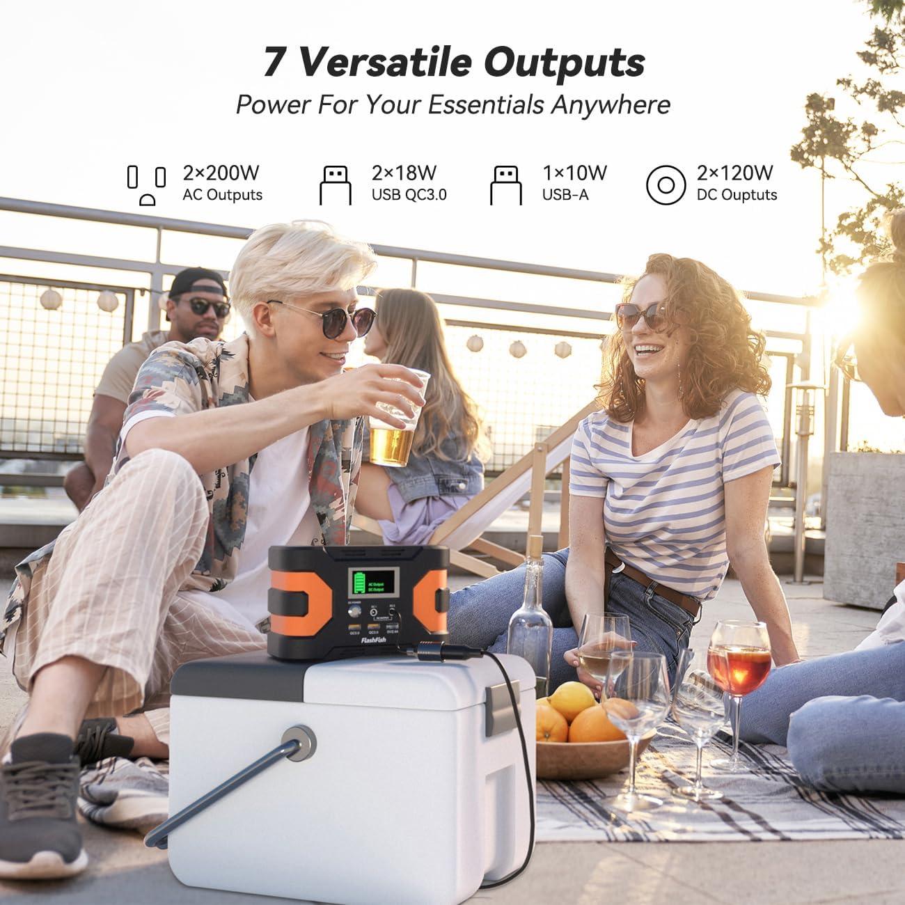 Generador Solar Portátil Flashfish 200W 166Wh Camping