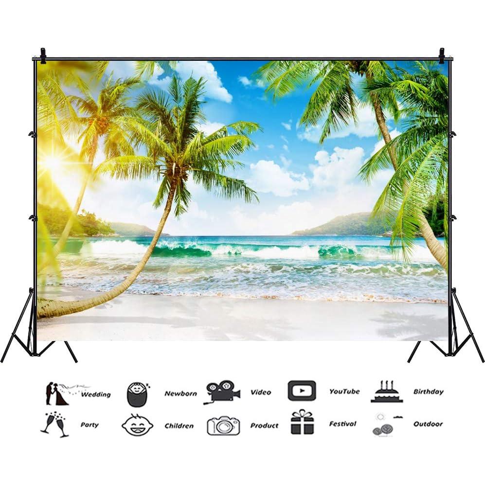 Fondo Fotográfico Vinilo Haoyiyi 250x180cm Playa Tropical