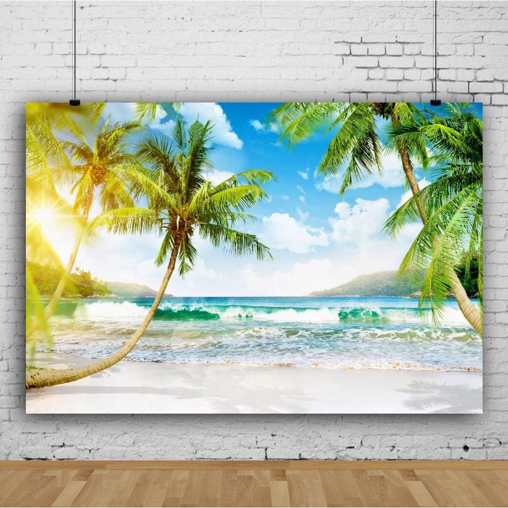 Fondo Fotográfico Vinilo Haoyiyi 250x180cm Playa Tropical