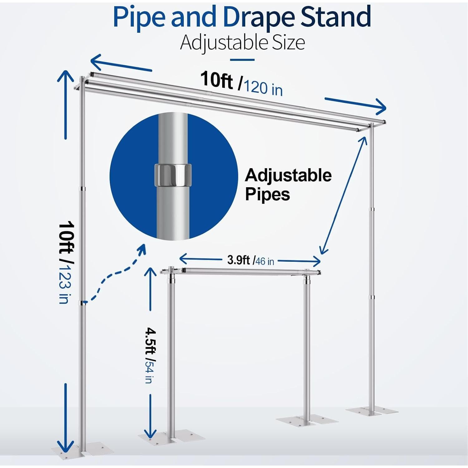 Soporte de Fondo Ajustable Qoolfoto 3 Barras 3.05m x 3.05m