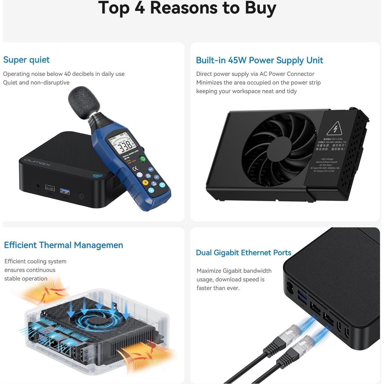 Mini PC OUMAX MAX N 13ª Gen 16GB RAM 500GB SSD 4K