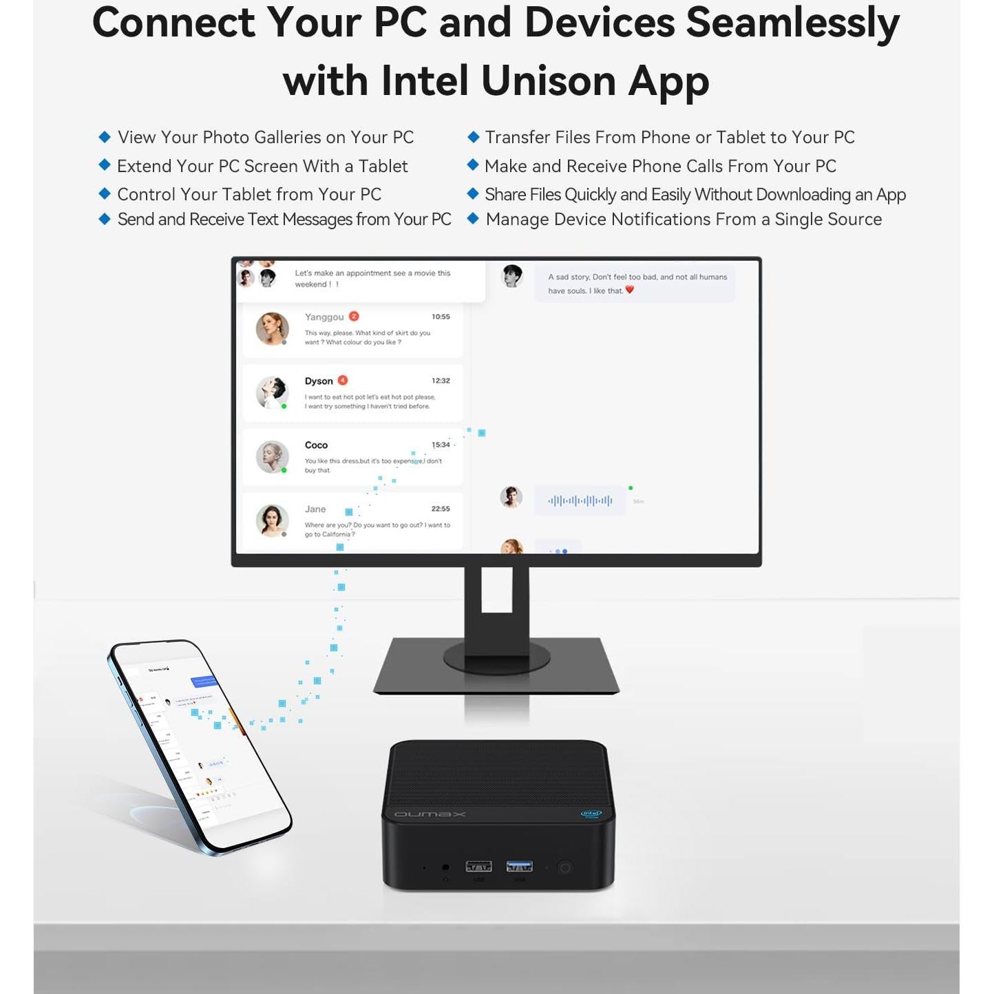 Mini PC OUMAX MAX N 13ª Gen 16GB RAM 500GB SSD 4K