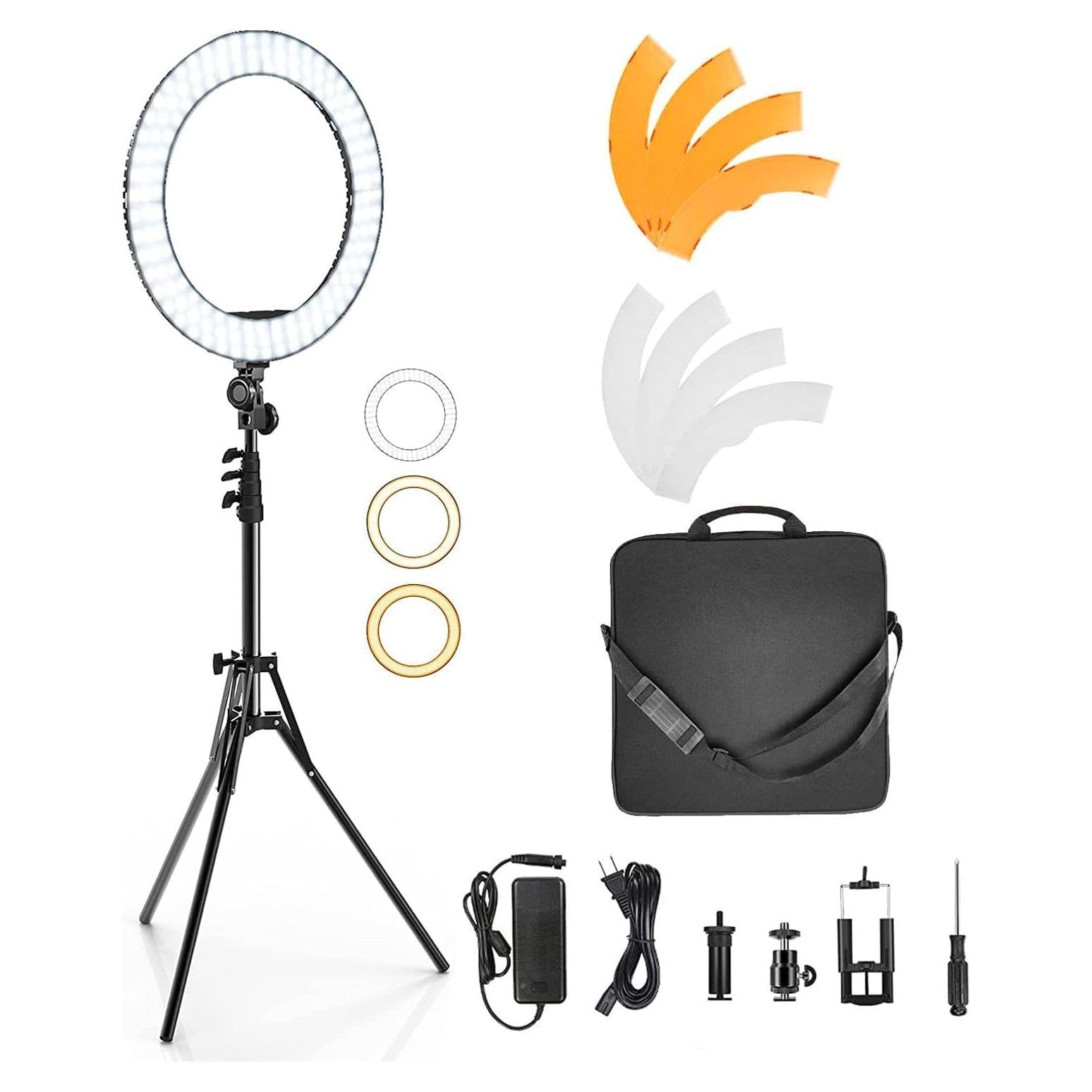 Anillo de Luz LED IVISII 19" con Soporte y Adaptador 55W