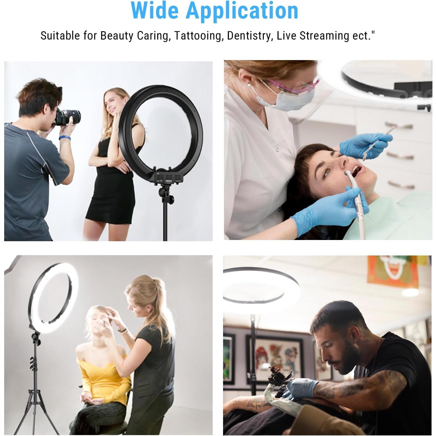 Anillo de Luz LED IVISII 19" con Soporte y Adaptador 55W