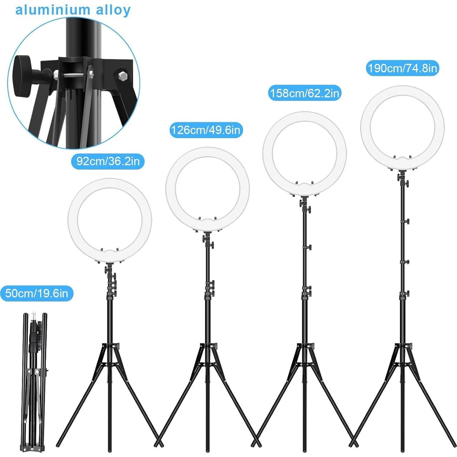 Anillo de Luz LED IVISII 19" con Soporte y Adaptador 55W