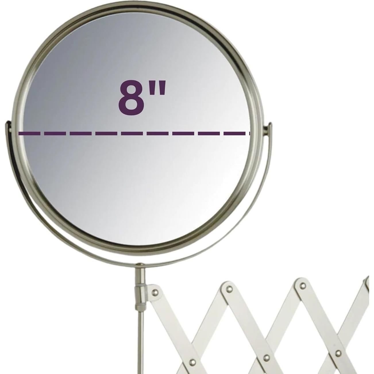 Espejo de Maquillaje JERDON 20 cm 1X/7X Montaje en Pared