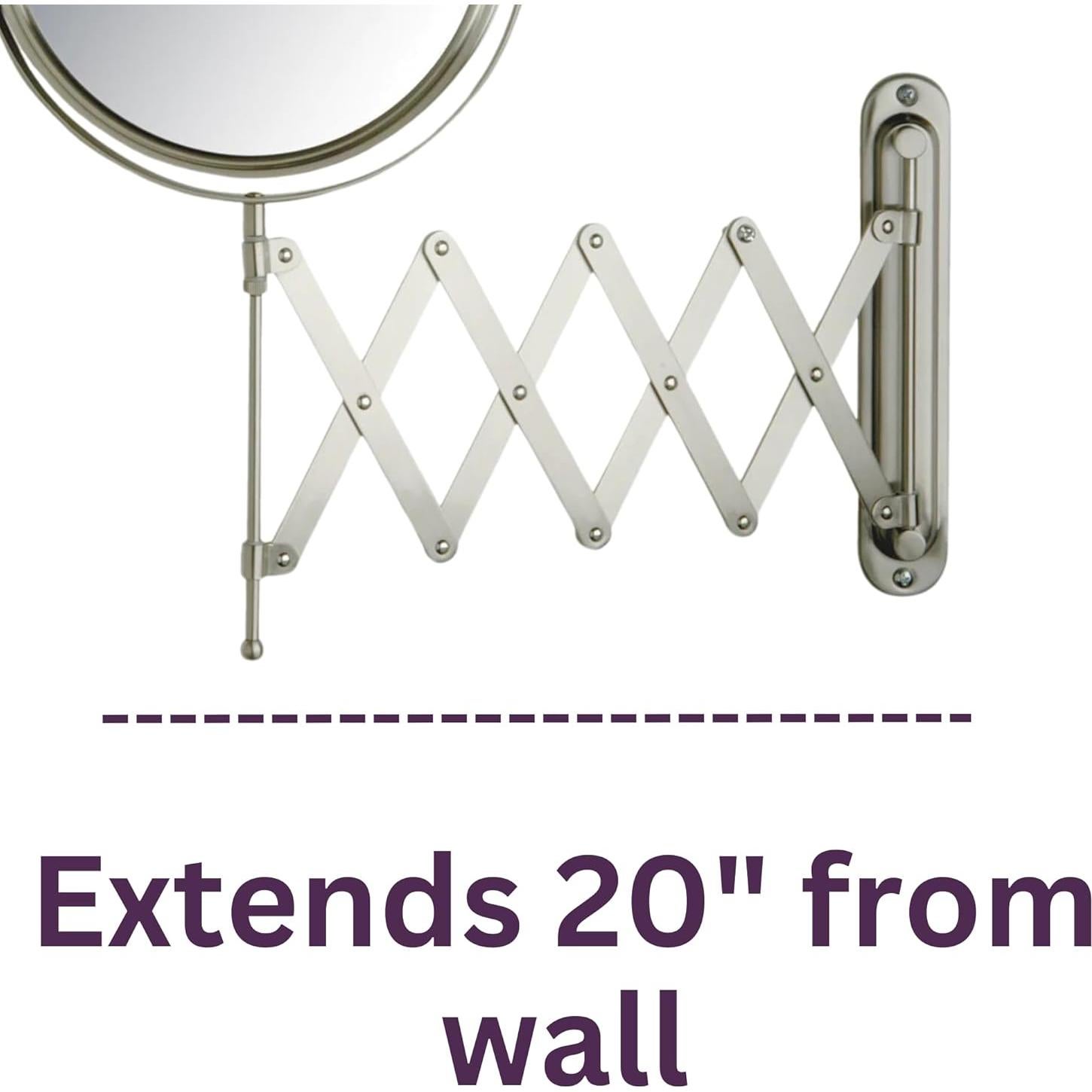 Espejo de Maquillaje JERDON 20 cm 1X/7X Montaje en Pared