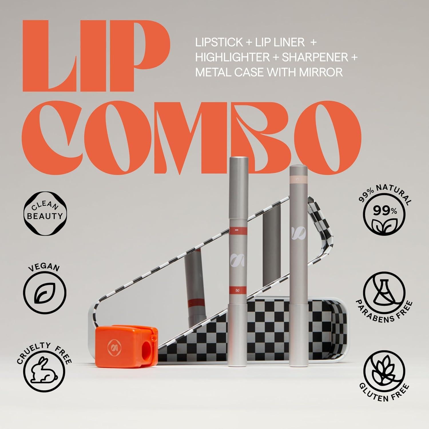 Kit de Maquillaje Vegano 5 en 1 SARELLY | Pintalabios y Más