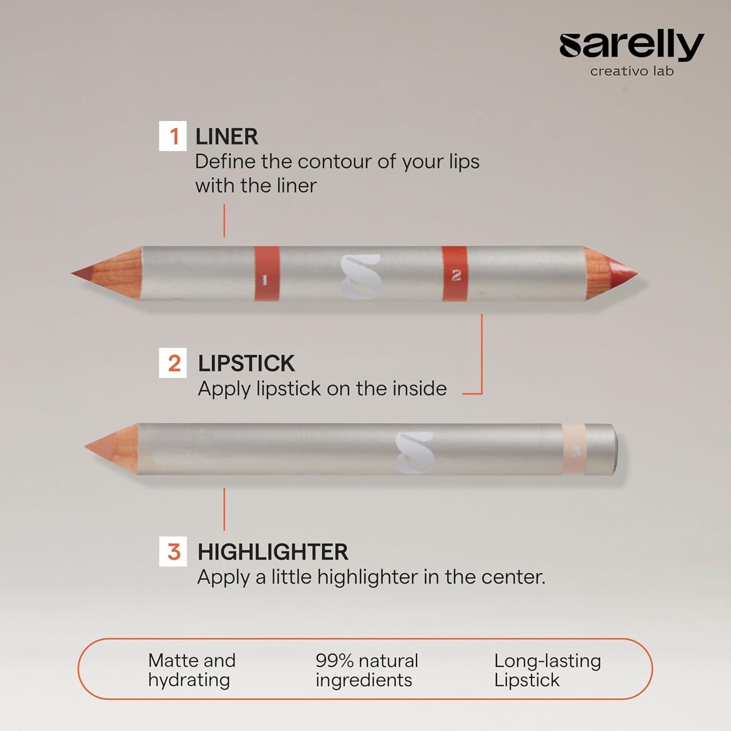 Kit de Maquillaje Vegano 5 en 1 SARELLY | Pintalabios y Más