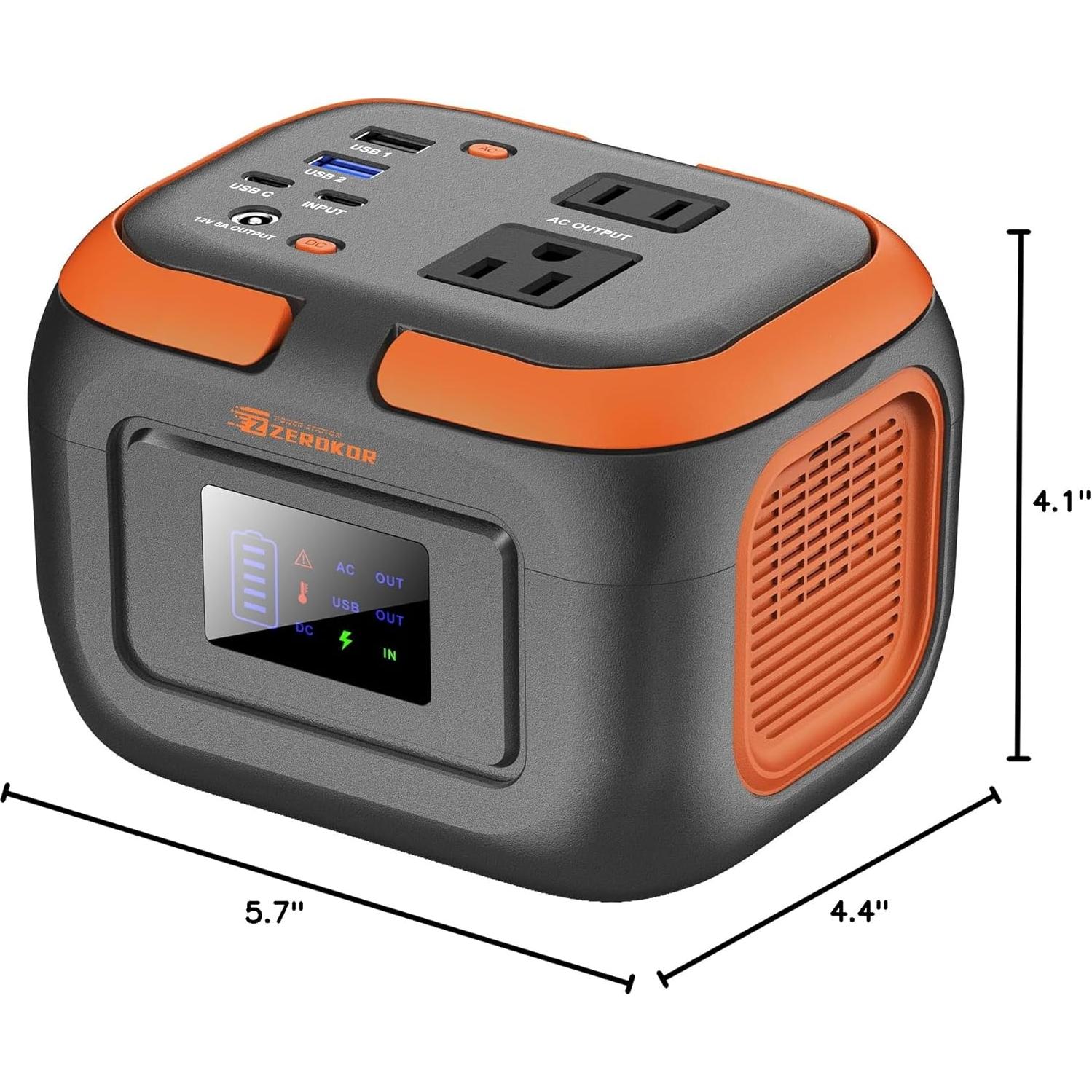 Estación de Energía Portátil ZeroKor 120W con Salida AC