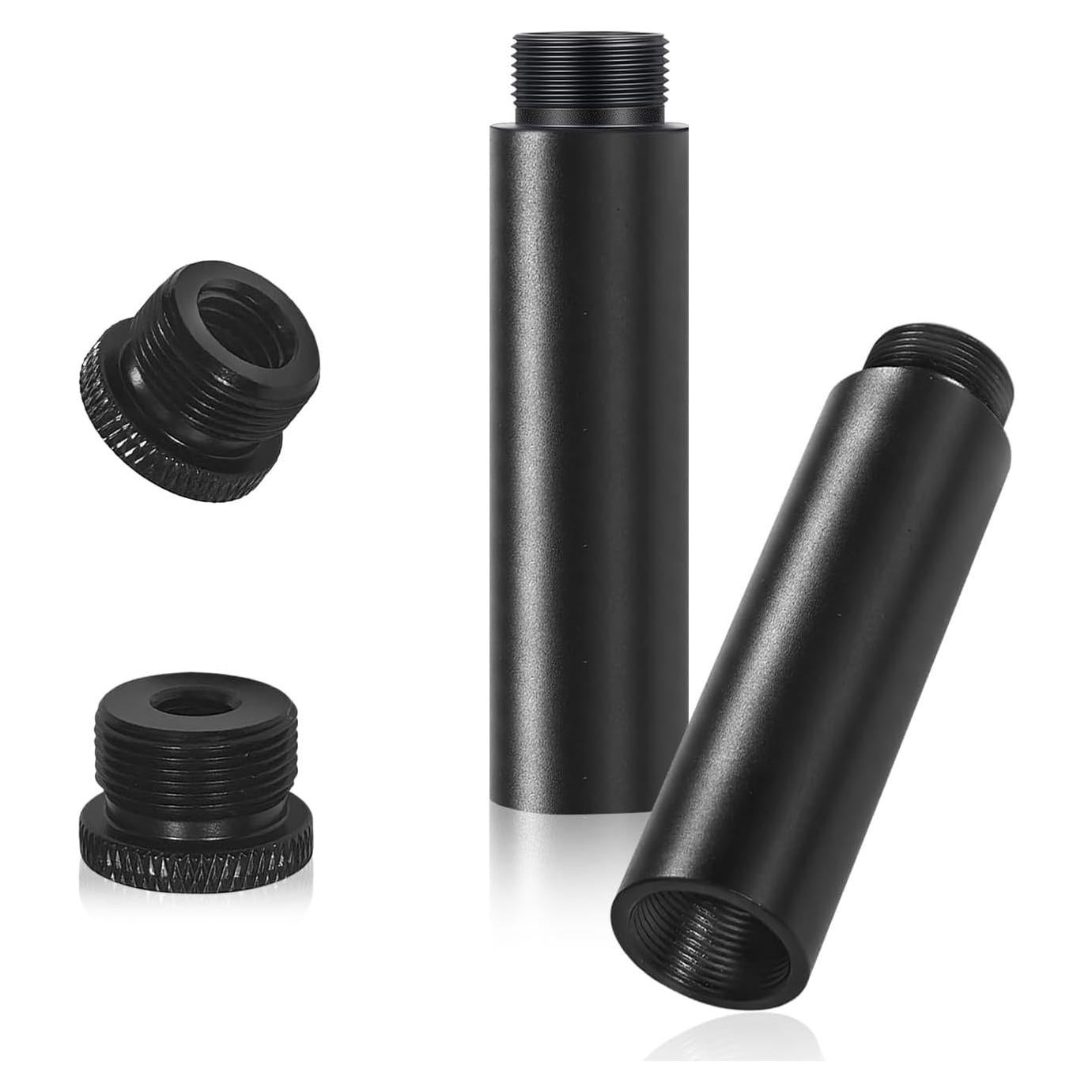 BOROLA Mic Stand Extension Tube Aluminum Alloy Microphone Boom Arm Stand Extenders with screw adapter (5/8" Male to 1/4" Female, 5/8" Male to 3/8" Female) Compatible for most recording equipment 4PCS