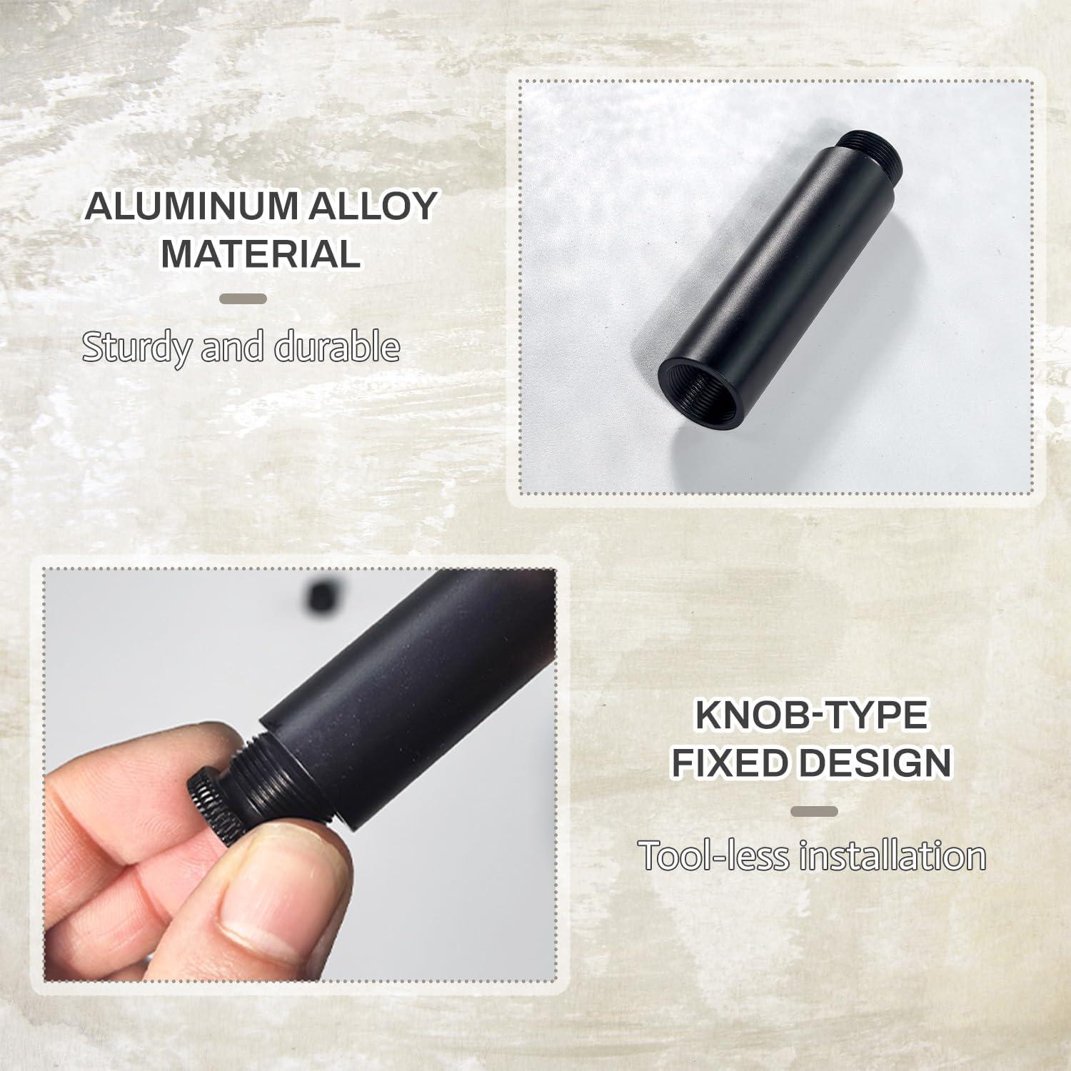 BOROLA Mic Stand Extension Tube Aluminum Alloy Microphone Boom Arm Stand Extenders with screw adapter (5/8" Male to 1/4" Female, 5/8" Male to 3/8" Female) Compatible for most recording equipment 4PCS