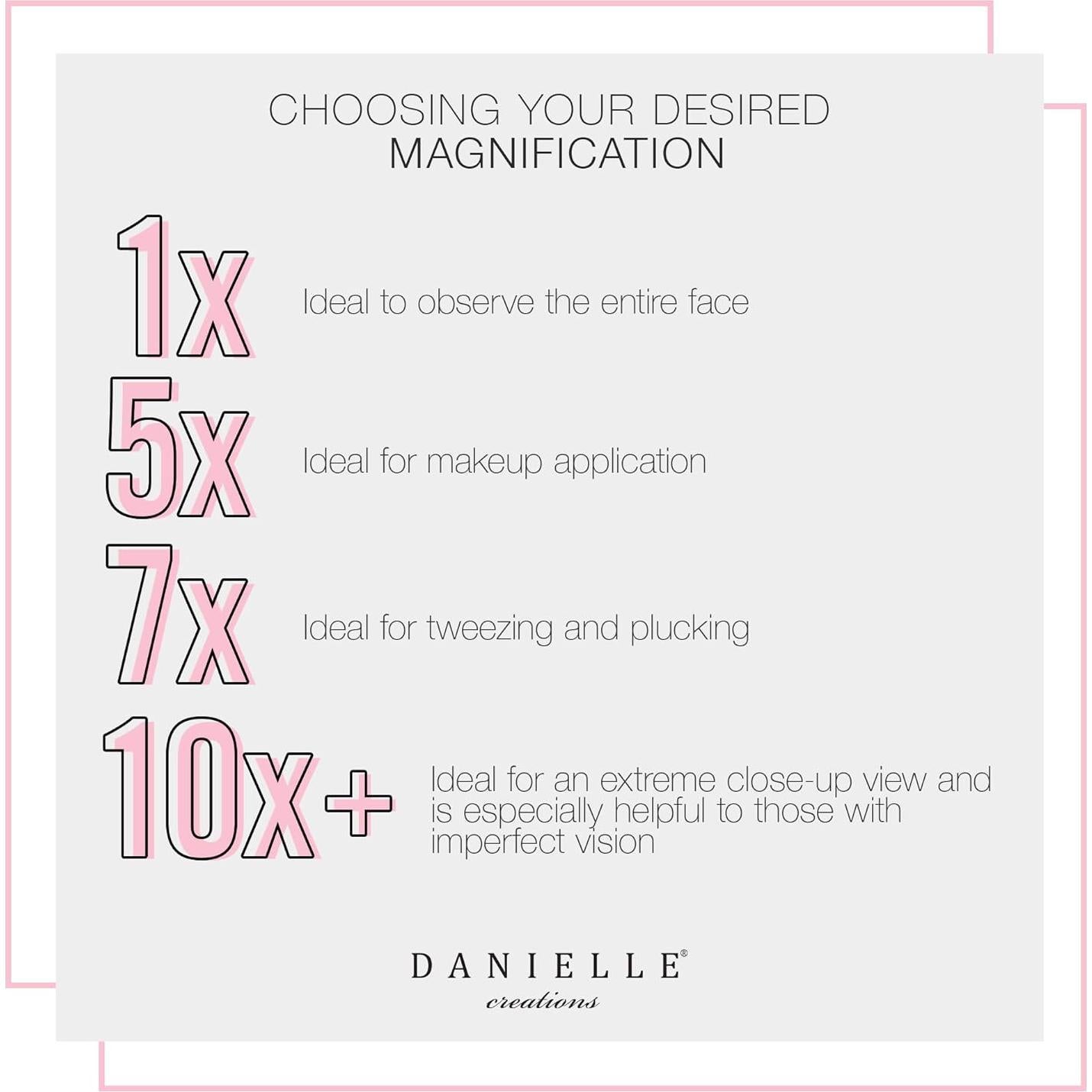 Espejo de Maquillaje Danielle Creations 17.3x20.3cm 7X Aumento