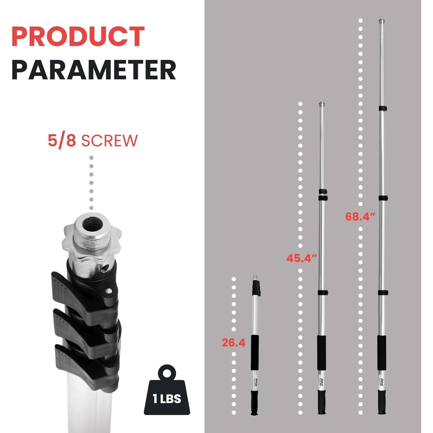 Pole de Micrófono Pyle PMKSB06 Telescópico 1.75m Ajustable