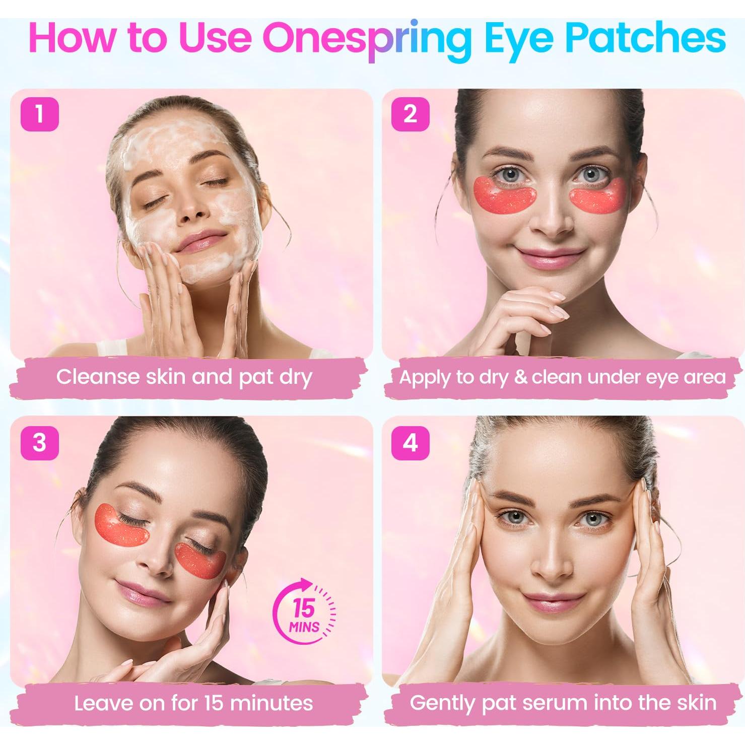 Parches para Ojos Onespring - 24 Pares de Gel Hidratante