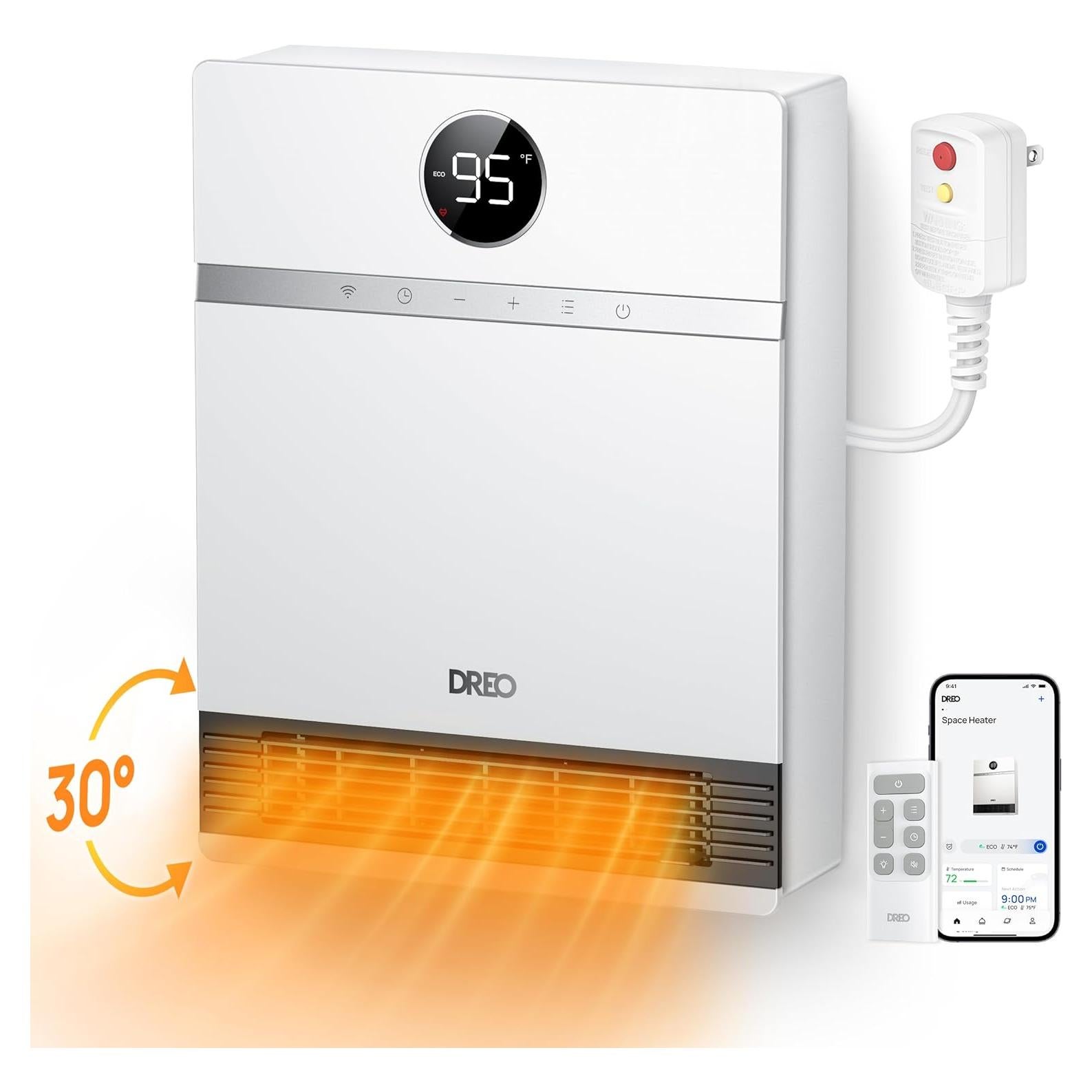 Calentador de Pared Dreo DR-HSH017 Eléctrico 1500W IP24