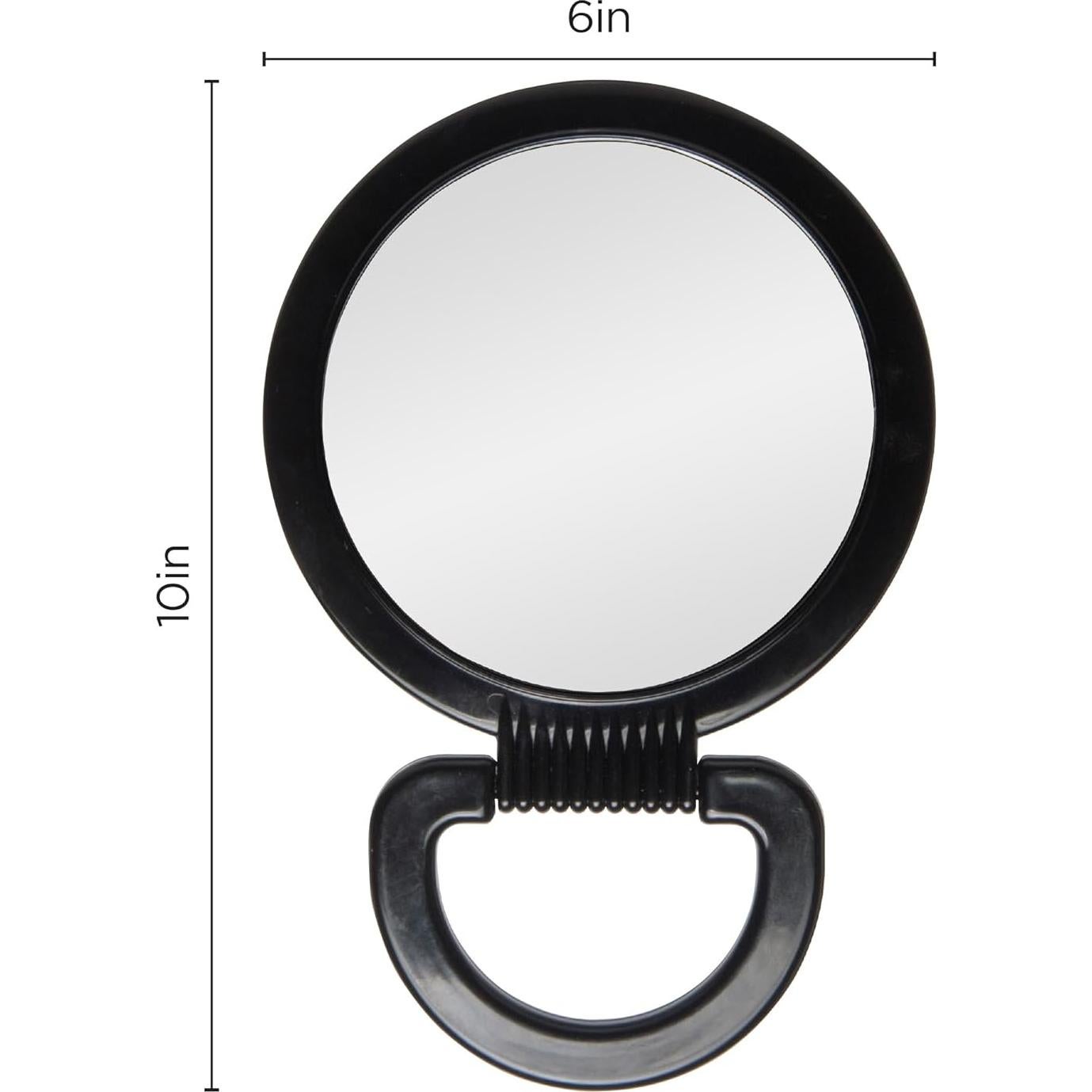 Espejo de Mano Diane Doble Cara 1X y 3X Negro 15,24 cm
