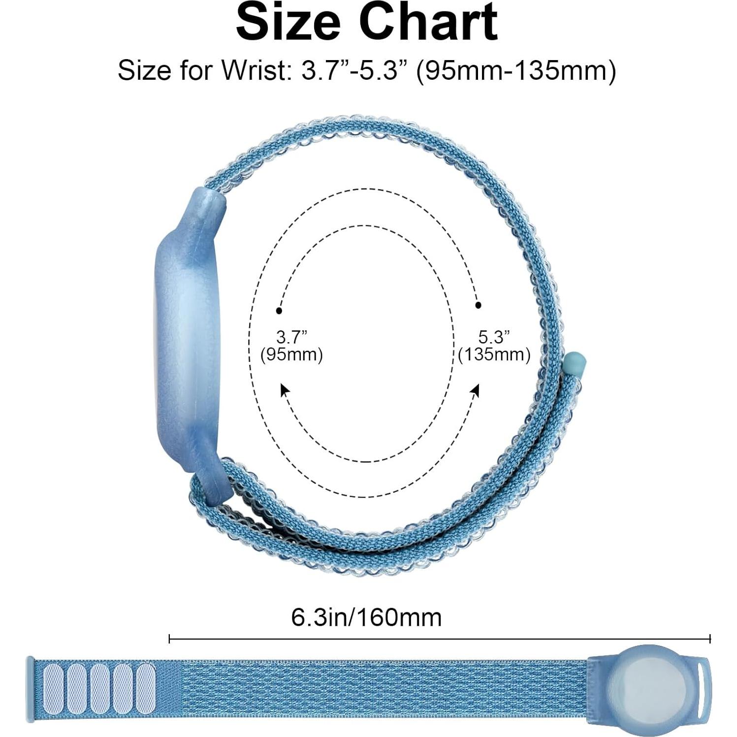Pulsera de Nylon Meliya para AirTag Niños 2 Piezas Ajustable