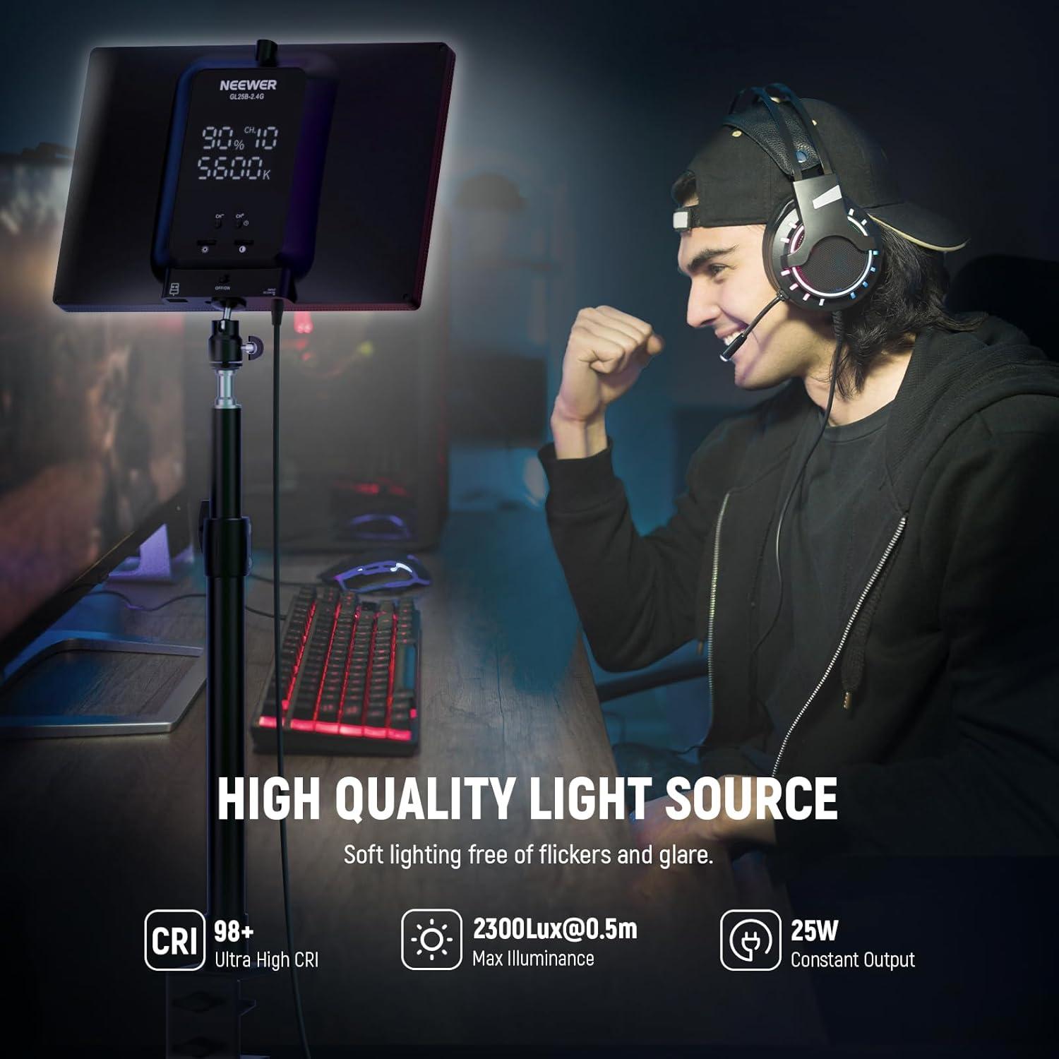 Luz de Streaming NEEWER GL25B 25W 2300Lux 2900K-7000K