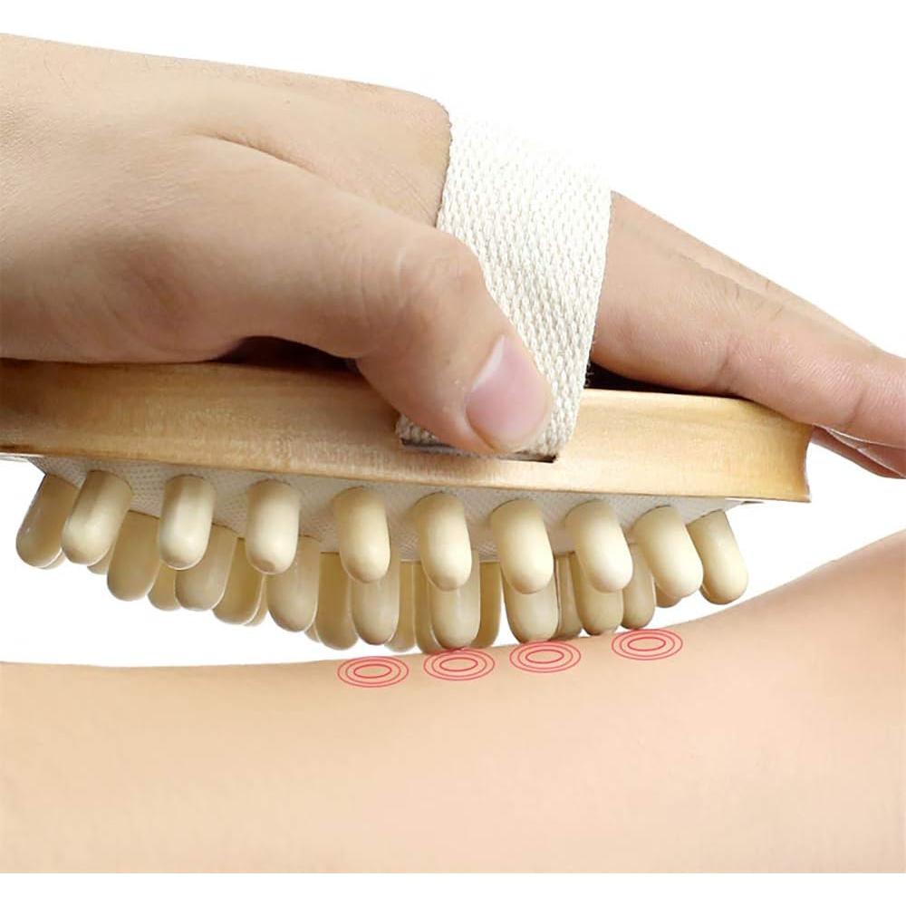 Cepillo de Cuerpo de Madera Natural PoTao para Masaje Anticelulitis