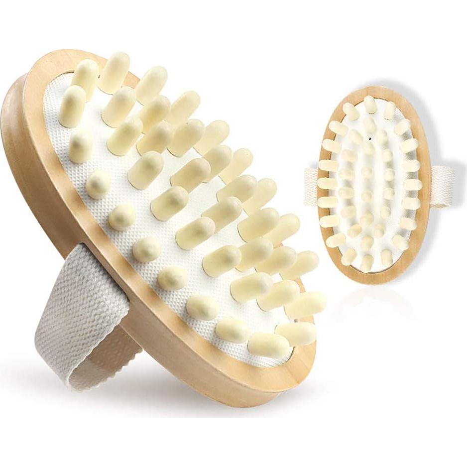 Cepillo de Cuerpo de Madera Natural PoTao para Masaje Anticelulitis
