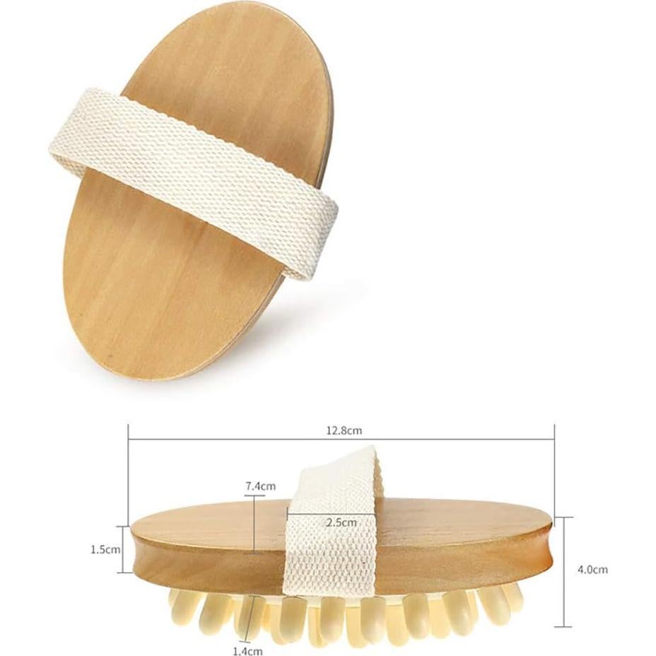 Cepillo de Cuerpo de Madera Natural PoTao para Masaje Anticelulitis