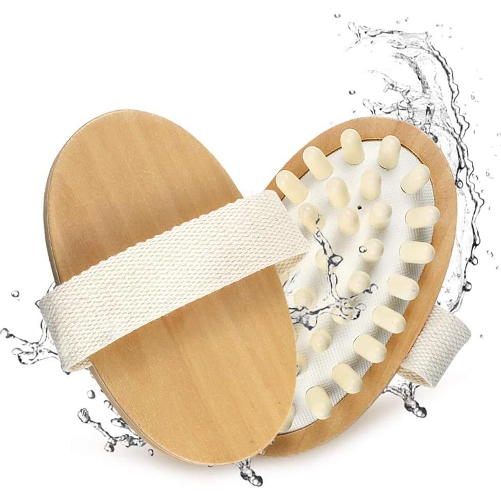 Cepillo de Cuerpo de Madera Natural PoTao para Masaje Anticelulitis