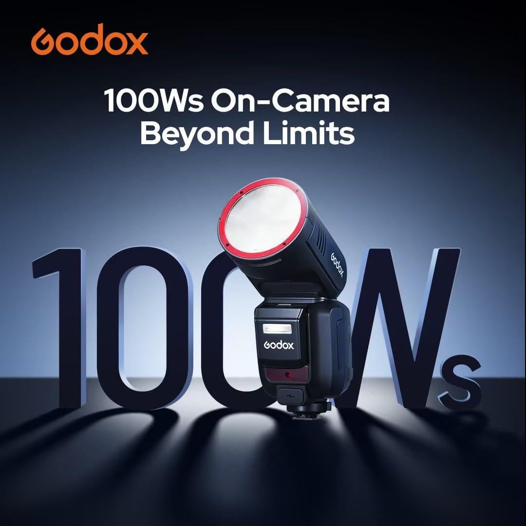 Flash Godox V100N para Cámara Nikon, 100Ws, Pantalla Táctil