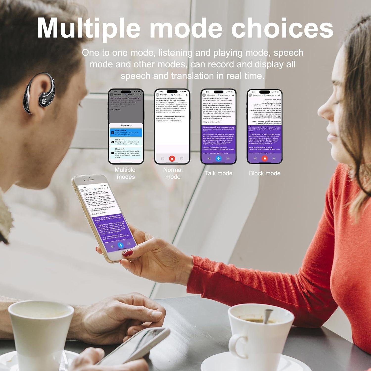 Auriculares Traductores Bluetooth Getfitsoo LAEB43BA 140 Idiomas