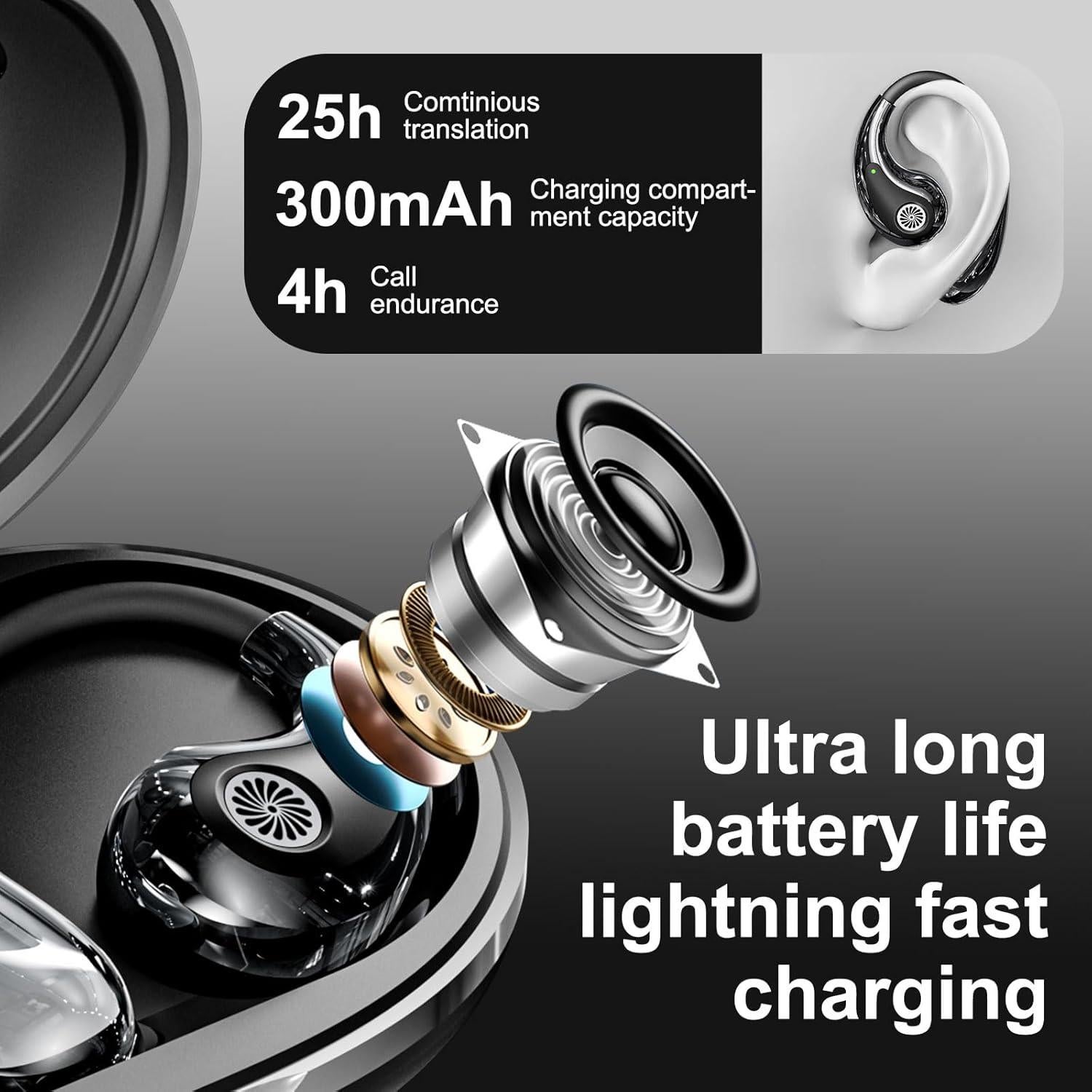 Auriculares Traductores Bluetooth Getfitsoo LAEB43BA 140 Idiomas