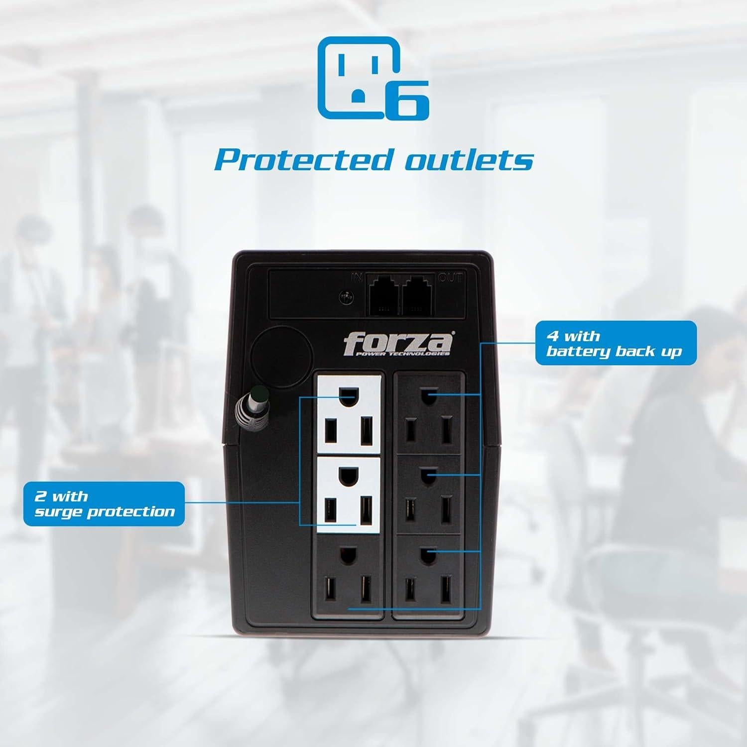 Forza UPS 1000VA Protector Sobretensiones 6 Salidas