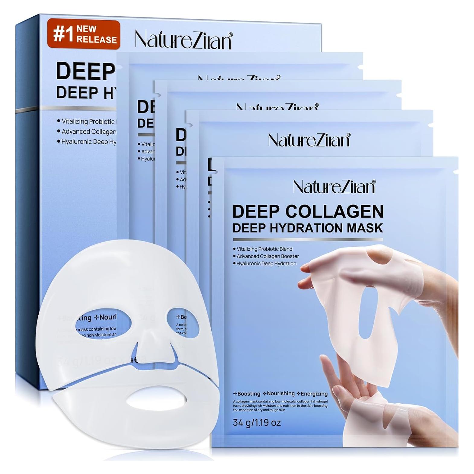 Mascarilla Facial Hidratante de Colágeno GOGIFTGO 34g x 4ea