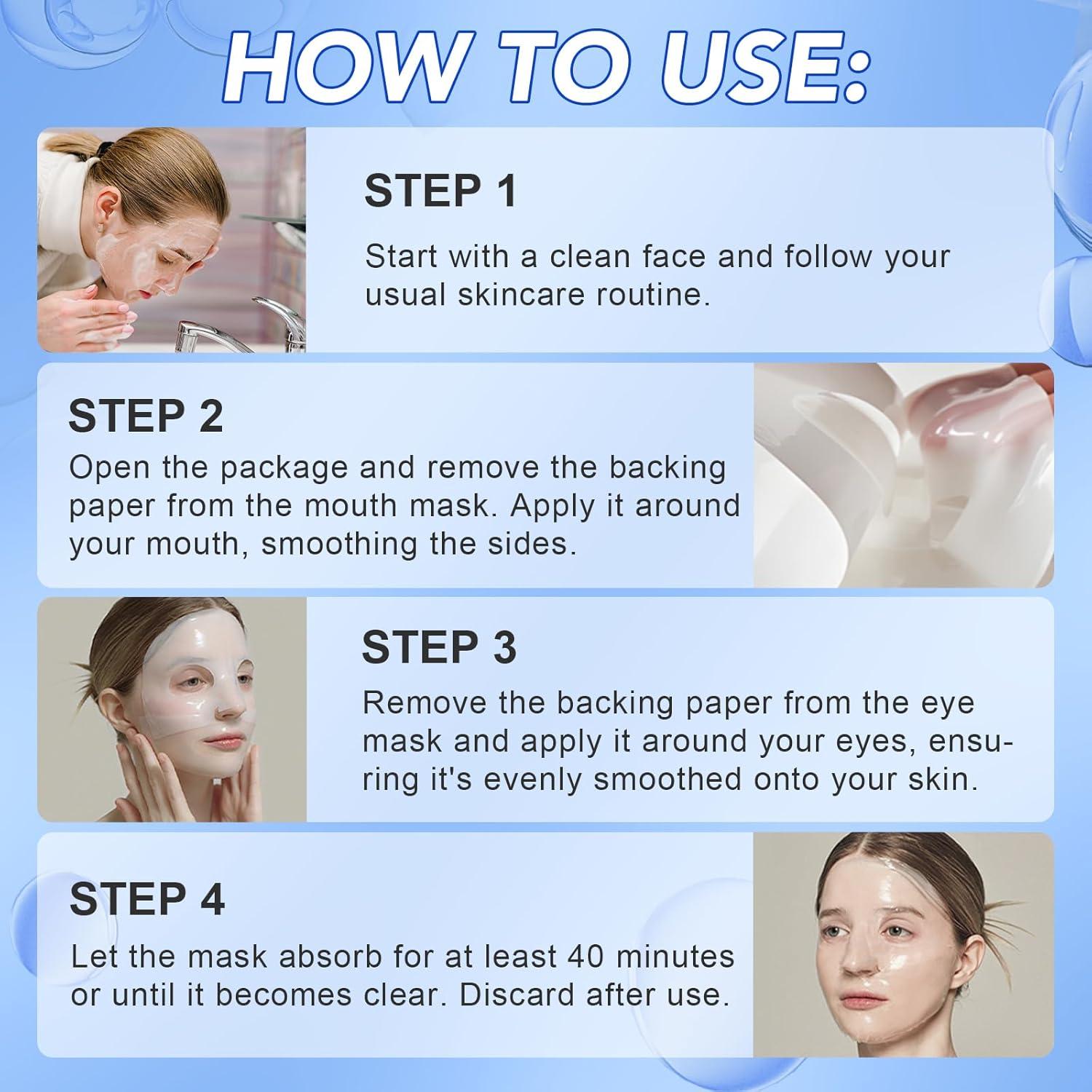 Mascarilla Facial Hidratante de Colágeno GOGIFTGO 34g x 4ea