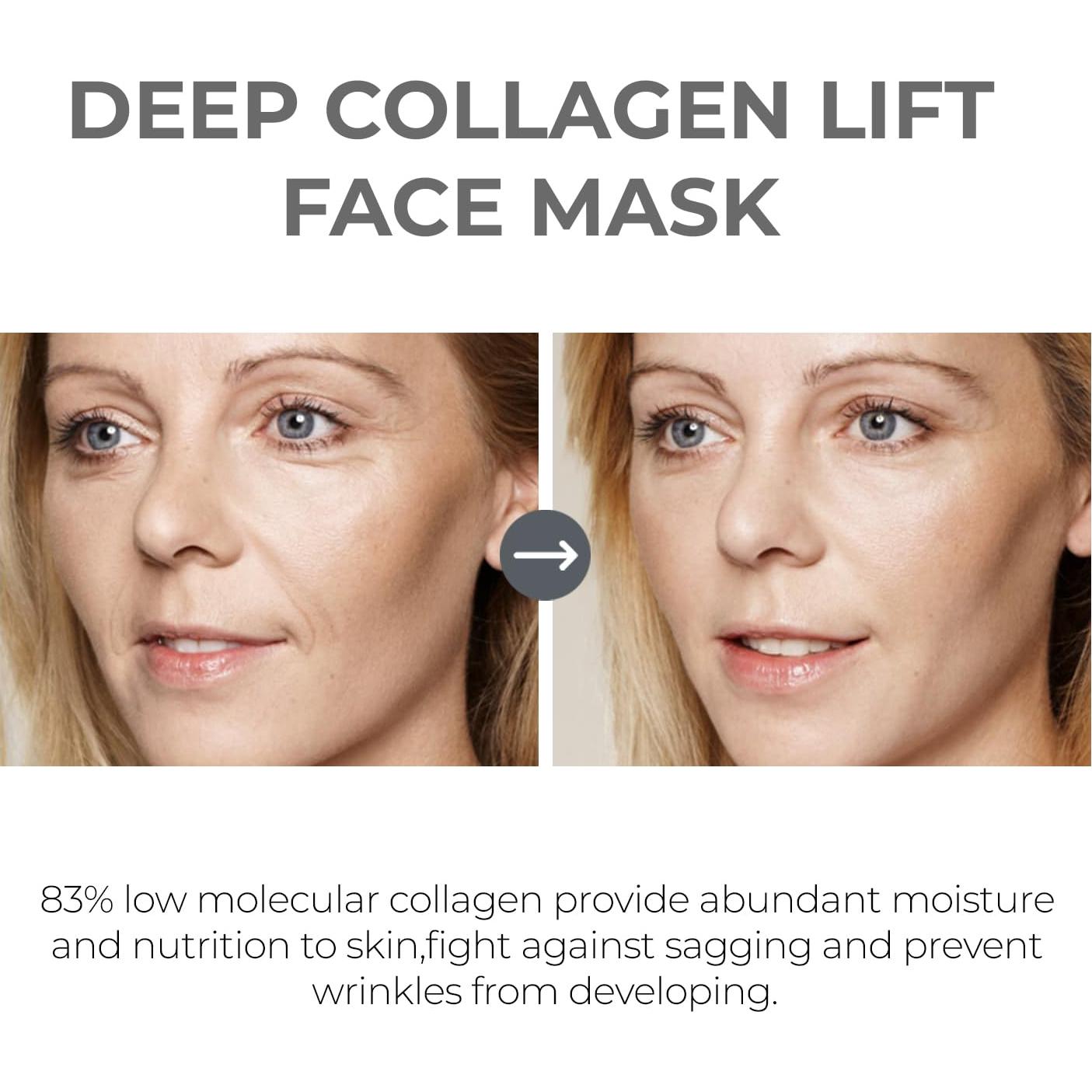 Mascarilla Facial de Colágeno GNJOY 5ea 38g Hidratante Antiarrugas