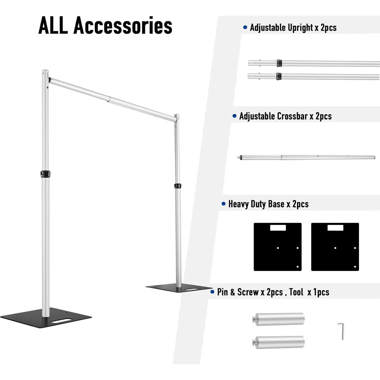 Soporte de fondo ajustable Hecis 3.05x3.05m para eventos