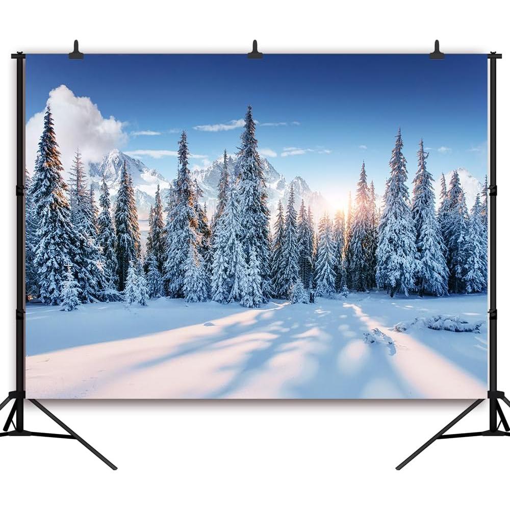 Fondo de Fotografía Navidad DePhoto 2.1x1.5m Bosque Nieve