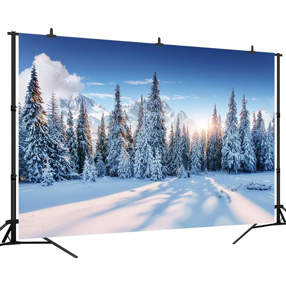 Fondo de Fotografía Navidad DePhoto 2.1x1.5m Bosque Nieve